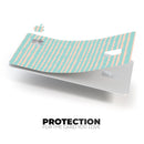 The Teal and Coral Striped Patttern - Premium Protective Decal Skin-Kit for the Apple Credit Card