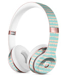 The Teal and Coral Striped Patttern Full-Body Skin Kit for the Beats by Dre Solo 3 Wireless Headphones