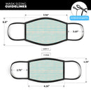 The Teal and Coral Striped Patttern - Made in USA Mouth Cover Unisex Anti-Dust Cotton Blend Reusable & Washable Face Mask with Adjustable Sizing for Adult or Child