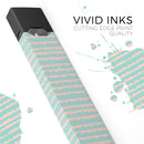 The Teal and Coral Striped Patttern - Premium Decal Protective Skin-Wrap Sticker compatible with the Juul Labs vaping device