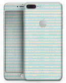 The Teal and Coral Striped Patttern - Skin-kit for the iPhone 8 or 8 Plus