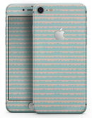 The Teal and Coral Striped Patttern - Skin-kit for the iPhone 8 or 8 Plus