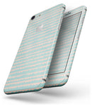 The Teal and Coral Striped Patttern - Skin-kit for the iPhone 8 or 8 Plus