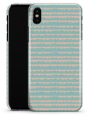 The Teal and Coral Striped Patttern - iPhone X Clipit Case