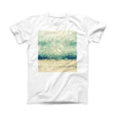 The Teal and Gold Unfocused Orbs of Light ink-Fuzed Front Spot Graphic Unisex Soft-Fitted Tee Shirt