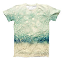 The Teal and Gold Unfocused Orbs of Light ink-Fuzed Unisex All Over Full-Printed Fitted Tee Shirt