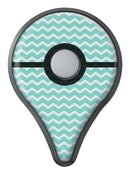 The Teal and White Chevron Pattern Pokémon GO Plus Vinyl Protective Decal Skin Kit