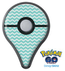 The Teal and White Chevron Pattern Pokémon GO Plus Vinyl Protective Decal Skin Kit