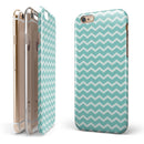 The Teal and White Chevron Pattern iPhone 6/6s or 6/6s Plus 2-Piece Hybrid INK-Fuzed Case