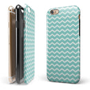 The Teal and White Chevron Pattern iPhone 6/6s or 6/6s Plus 2-Piece Hybrid INK-Fuzed Case