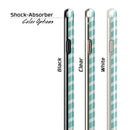 The Teal and White Chevron Pattern iPhone 6/6s or 6/6s Plus 2-Piece Hybrid INK-Fuzed Case