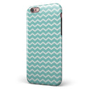 The Teal and White Chevron Pattern iPhone 6/6s or 6/6s Plus 2-Piece Hybrid INK-Fuzed Case