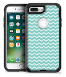 The Teal and White Chevron Pattern - iPhone 7 Plus/8 Plus OtterBox Case & Skin Kits