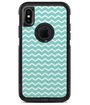 The Teal and White Chevron Pattern 4 - iPhone X OtterBox Case & Skin Kits