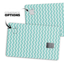 The Teal and White Chevron Pattern - Premium Protective Decal Skin-Kit for the Apple Credit Card