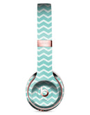 The Teal and White Chevron Pattern Full-Body Skin Kit for the Beats by Dre Solo 3 Wireless Headphones