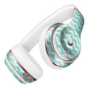 The Teal and White Chevron Pattern Full-Body Skin Kit for the Beats by Dre Solo 3 Wireless Headphones