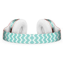 The Teal and White Chevron Pattern Full-Body Skin Kit for the Beats by Dre Solo 3 Wireless Headphones