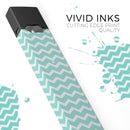 The Teal and White Chevron Pattern - Premium Decal Protective Skin-Wrap Sticker compatible with the Juul Labs vaping device