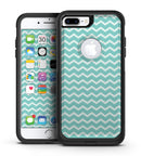 The Teal and White Chevron Pattern - iPhone 7 or 7 Plus Commuter Case Skin Kit