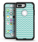 The Teal and White Chevron Pattern - iPhone 7 Plus/8 Plus OtterBox Case & Skin Kits