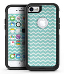 The Teal and White Chevron Pattern - iPhone 7 or 8 OtterBox Case & Skin Kits