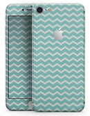 The Teal and White Chevron Pattern - Skin-kit for the iPhone 8 or 8 Plus