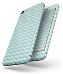The Teal and White Chevron Pattern - Skin-kit for the iPhone 8 or 8 Plus