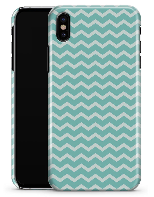 The Teal and White Chevron Pattern - iPhone X Clipit Case