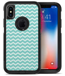 The Teal and White Chevron Pattern - iPhone X OtterBox Case & Skin Kits