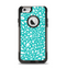 The Teal and White Floral Sprout Apple iPhone 6 Otterbox Commuter Case Skin Set