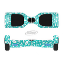 The Teal and White Floral Sprout Full-Body Skin Set for the Smart Drifting SuperCharged iiRov HoverBoard