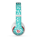 The Teal and White Floral Sprout Skin for the Beats by Dre Studio (2013+ Version) Headphones