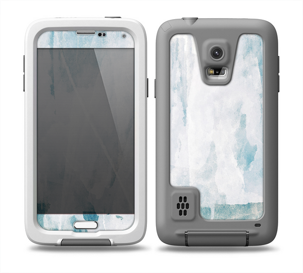The Teal and White WaterColor Panel Skin for the Samsung Galaxy S5 frē LifeProof Case