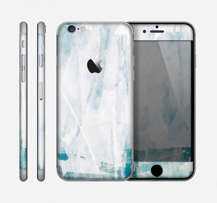 The Teal and White WaterColor Panel Skin for the Apple iPhone 6