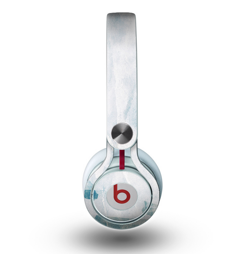 The Teal and White WaterColor Panel Skin for the Beats by Dre Mixr Headphones