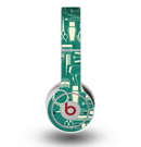 The Teal and Yellow Beauty Product Icons Skin for the Original Beats by Dre Wireless Headphones