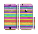 The Thin Neon Colored Wood Planks Sectioned Skin Series for the Apple iPhone 6/6s Plus