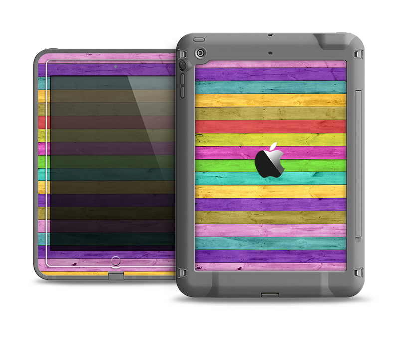 The Thin Neon Colored Wood Planks Apple iPad Air LifeProof Fre Case Skin Set
