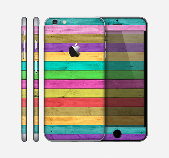 The Thin Neon Colored Wood Planks Skin for the Apple iPhone 6 Plus