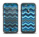 The Thin Striped Blue Layered Chevron Pattern Apple iPhone 6/6s LifeProof Fre Case Skin Set