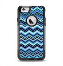 The Thin Striped Blue Layered Chevron Pattern Apple iPhone 6 Otterbox Commuter Case Skin Set
