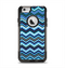 The Thin Striped Blue Layered Chevron Pattern Apple iPhone 6 Otterbox Commuter Case Skin Set