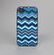 The Thin Striped Blue Layered Chevron Pattern Skin-Sert for the Apple iPhone 4-4s Skin-Sert Case