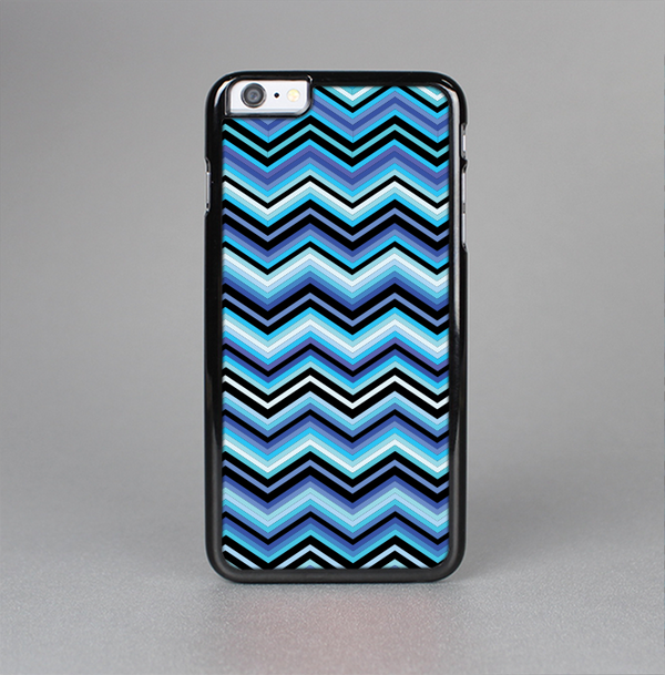 The Thin Striped Blue Layered Chevron Pattern Skin-Sert for the Apple iPhone 6 Plus Skin-Sert Case