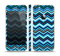 The Thin Striped Blue Layered Chevron Pattern Skin Set for the Apple iPhone 5s