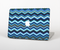 The Thin Striped Blue Layered Chevron Pattern Skin Set for the Apple MacBook Pro 15" with Retina Display