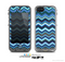 The Thin Striped Blue Layered Chevron Pattern Skin for the Apple iPhone 5c LifeProof Case