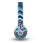 The Thin Striped Blue Layered Chevron Pattern Skin for the Beats by Dre Mixr Headphones