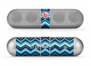 The Thin Striped Blue Layered Chevron Pattern Skin for the Beats by Dre Pill Bluetooth Speaker